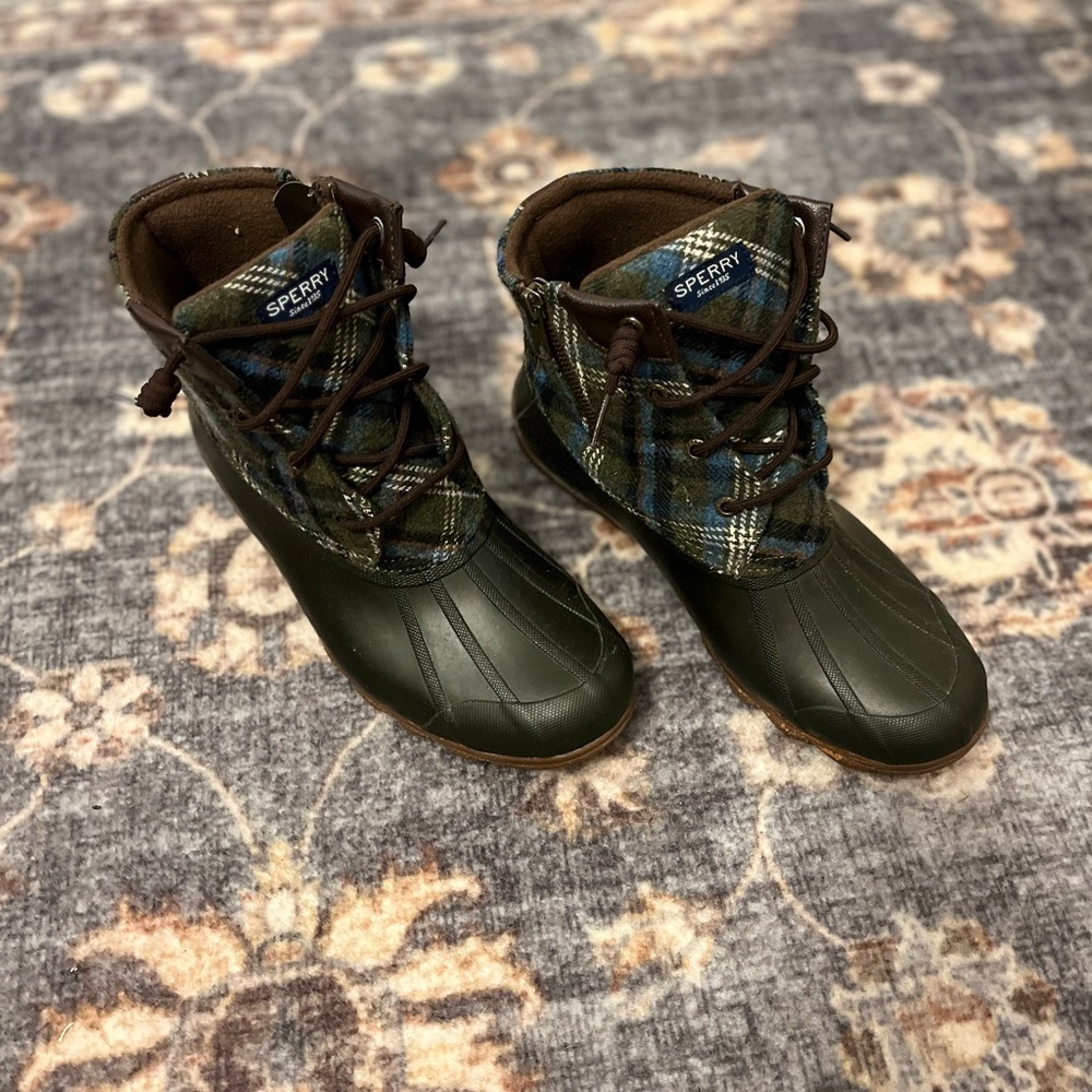 Sperry Brown and Blue Duck Boots